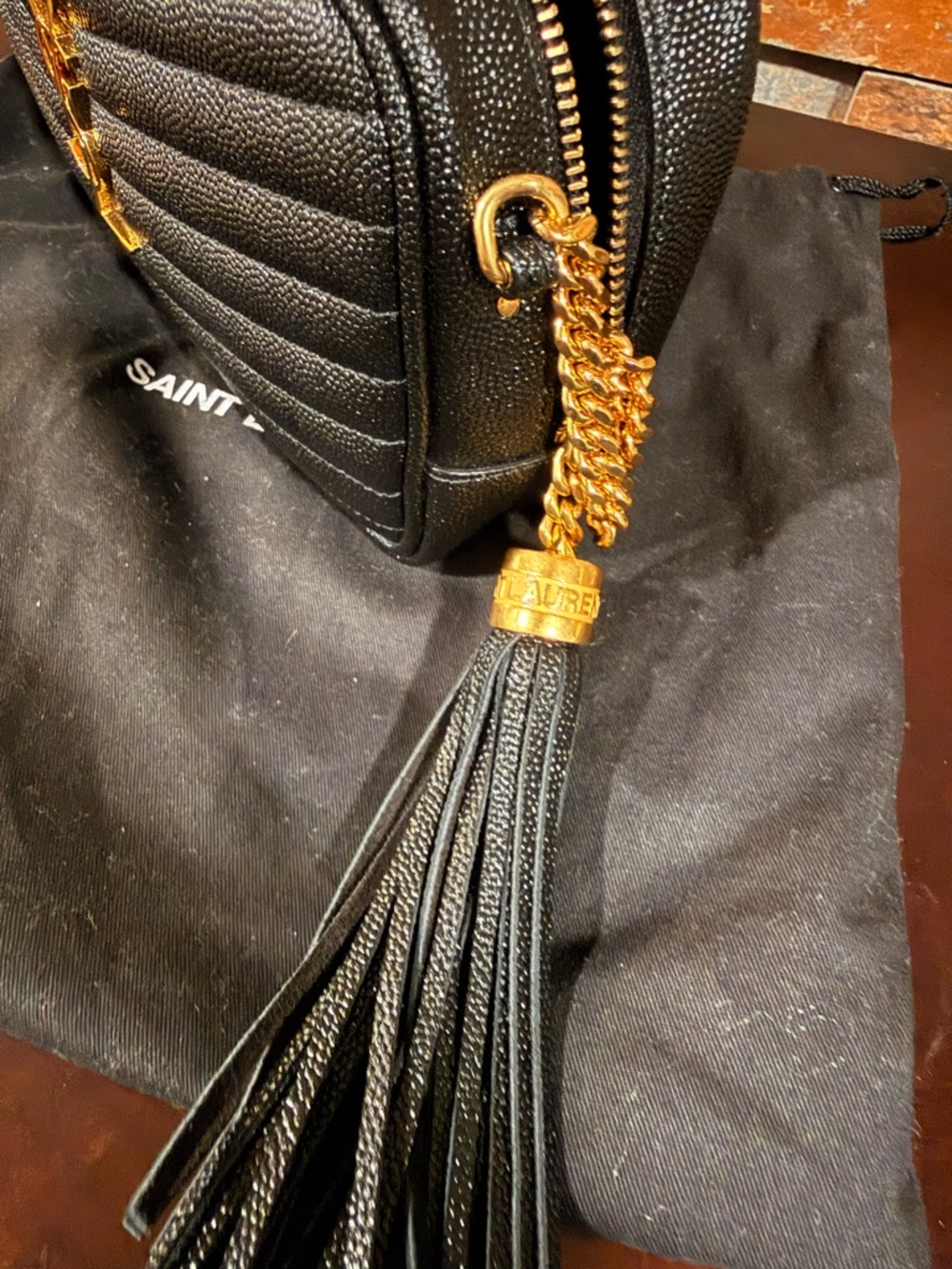 Saint Laurent Black Quilted Camera Crossbody with Gold YSL Logo - Picture 6 of 11